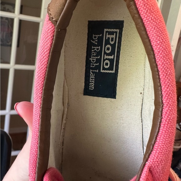 Polo Ralph Lauren Men's Salmon Sneakers Faded Canvas Leather | 9D - Picture 14 of 14